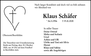 Traueranzeige von Klaus Schäfer von vrm-trauer