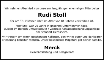 Traueranzeige von Rudi Stoll von vrm-trauer