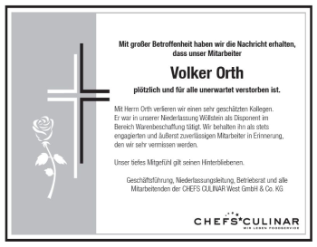 Traueranzeige von Volker Orth von vrm-trauer