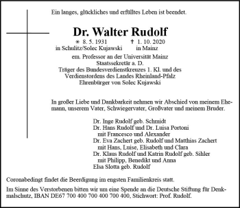 Traueranzeige von Walter Rudolf von vrm-trauer