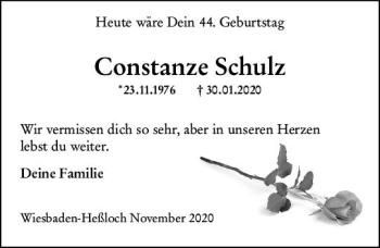 Traueranzeige von Constanze Schulz von vrm-trauer