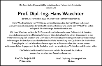 Traueranzeige von Hans Waechter von vrm-trauer
