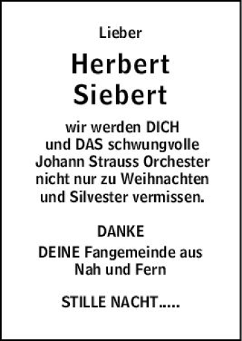 Traueranzeige von Herbert Siebert von vrm-trauer