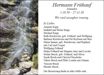 Traueranzeige von Hermann Frühauf von vrm-trauer