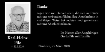 Traueranzeige von Karl-Heinz Pilz von vrm-trauer