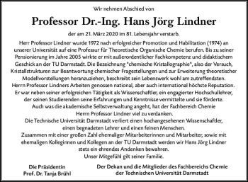 Traueranzeige von Hans Jörg Lindner von vrm-trauer