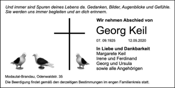 Traueranzeige von Georg Keil von vrm-trauer