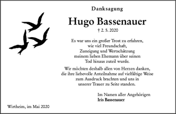 Traueranzeige von Hugo Bassenauer von vrm-trauer