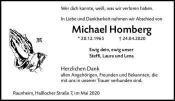 Traueranzeige von Michael Homberg von vrm-trauer