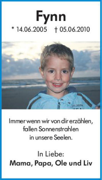 Traueranzeige von Fynn  von vrm-trauer