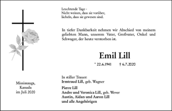 Traueranzeige von Emil Lill von vrm-trauer