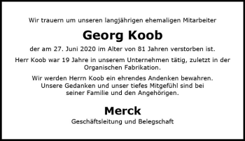 Traueranzeige von Georg Koob von vrm-trauer
