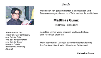 Traueranzeige von Matthias Gurnz von vrm-trauer