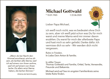 Traueranzeige von Michael Gottwald von vrm-trauer
