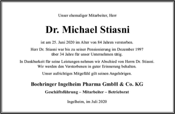 Traueranzeige von Michael Stiasni von vrm-trauer