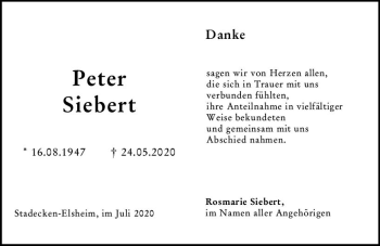 Traueranzeige von Peter Siebert von vrm-trauer