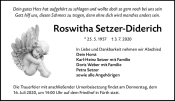Traueranzeige von Roswitha Setzer-Diderich von vrm-trauer