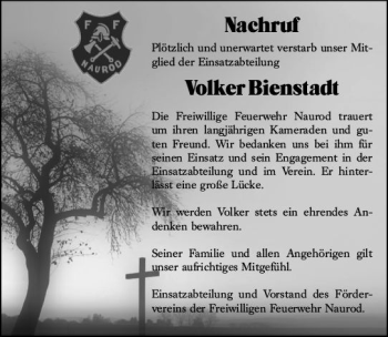 Traueranzeige von Volker Bienstadt von vrm-trauer