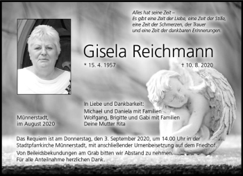 Traueranzeige von Gisela Reichmann von vrm-trauer