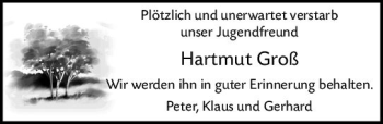 Traueranzeige von Hartmut Groß von vrm-trauer