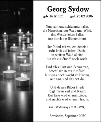 Traueranzeige von Georg Sydow von vrm-trauer