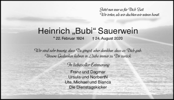 Traueranzeige von Heinrich Sauerwein von vrm-trauer