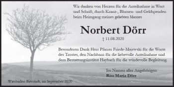 Traueranzeige von Norbert Dörr von vrm-trauer