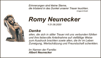 Traueranzeige von Romy Neunecker von vrm-trauer