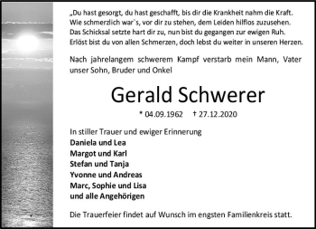 Traueranzeige von Gerald Schwerer von vrm-trauer