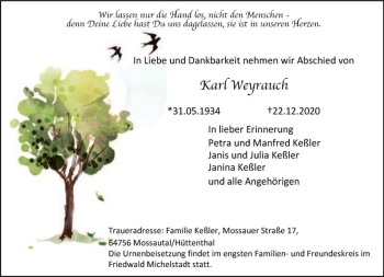 Traueranzeige von Karl Weyrauch von vrm-trauer
