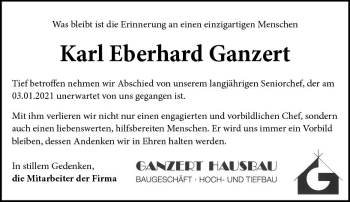 Traueranzeige von Karl Eberhard Ganzert von vrm-trauer
