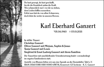 Traueranzeige von Karl Eberhard Ganzert von vrm-trauer