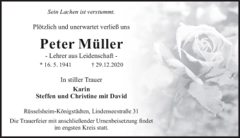 Traueranzeige von Peter Müller von vrm-trauer