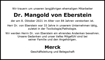 Traueranzeige von Mangold von Eberstein von vrm-trauer