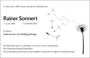 Traueranzeige von Rainer Sonnert von vrm-trauer
