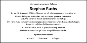Traueranzeige von Stephan Ruths von vrm-trauer
