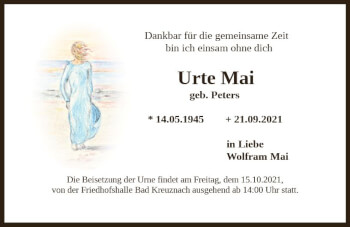 Traueranzeige von Urte Mai von vrm-trauer
