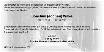 Traueranzeige von Joachim Wilke von vrm-trauer