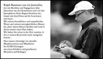 Traueranzeige von Ralph Baumann von vrm-trauer Traueranzeige von Ralph Baumann von vrm-trauer