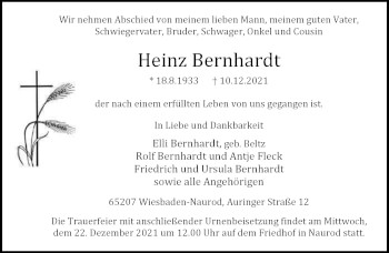 Traueranzeige von Heinz Bernhardt von vrm-trauer