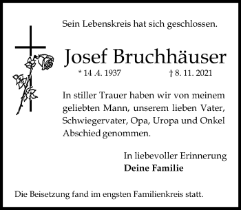 Traueranzeige von Josef Bruchhäuser von vrm-trauer