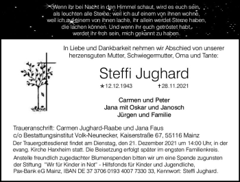 Traueranzeige von Steffi Jughard von vrm-trauer