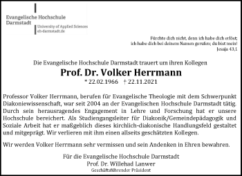 Traueranzeige von Volker Herrmann von vrm-trauer