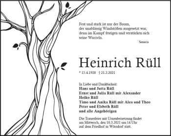 Traueranzeige von Heinrich Rüll von vrm-trauer