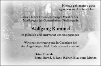Traueranzeige von Wolfgang Rummel von vrm-trauer