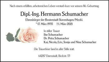 Traueranzeige von Hermann Schumacher von vrm-trauer