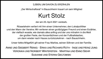 Traueranzeige von Kurt Stolz von vrm-trauer