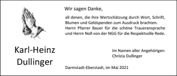 Traueranzeige von Karl-Heinz Dullinger von vrm-trauer