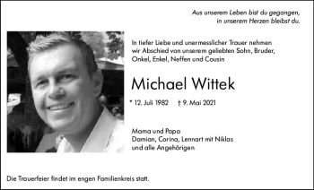 Traueranzeige von Michael Wittek von vrm-trauer