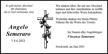 Traueranzeige von Angelo Semeraro von vrm-trauer